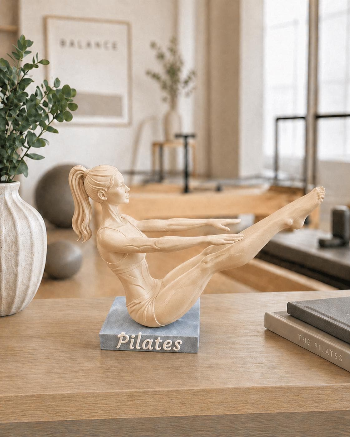 Woman Sculpture | Fitness Studio Decor | Yoga & Pilates Gift | Wellness Figurine | Exercise Room Decoration