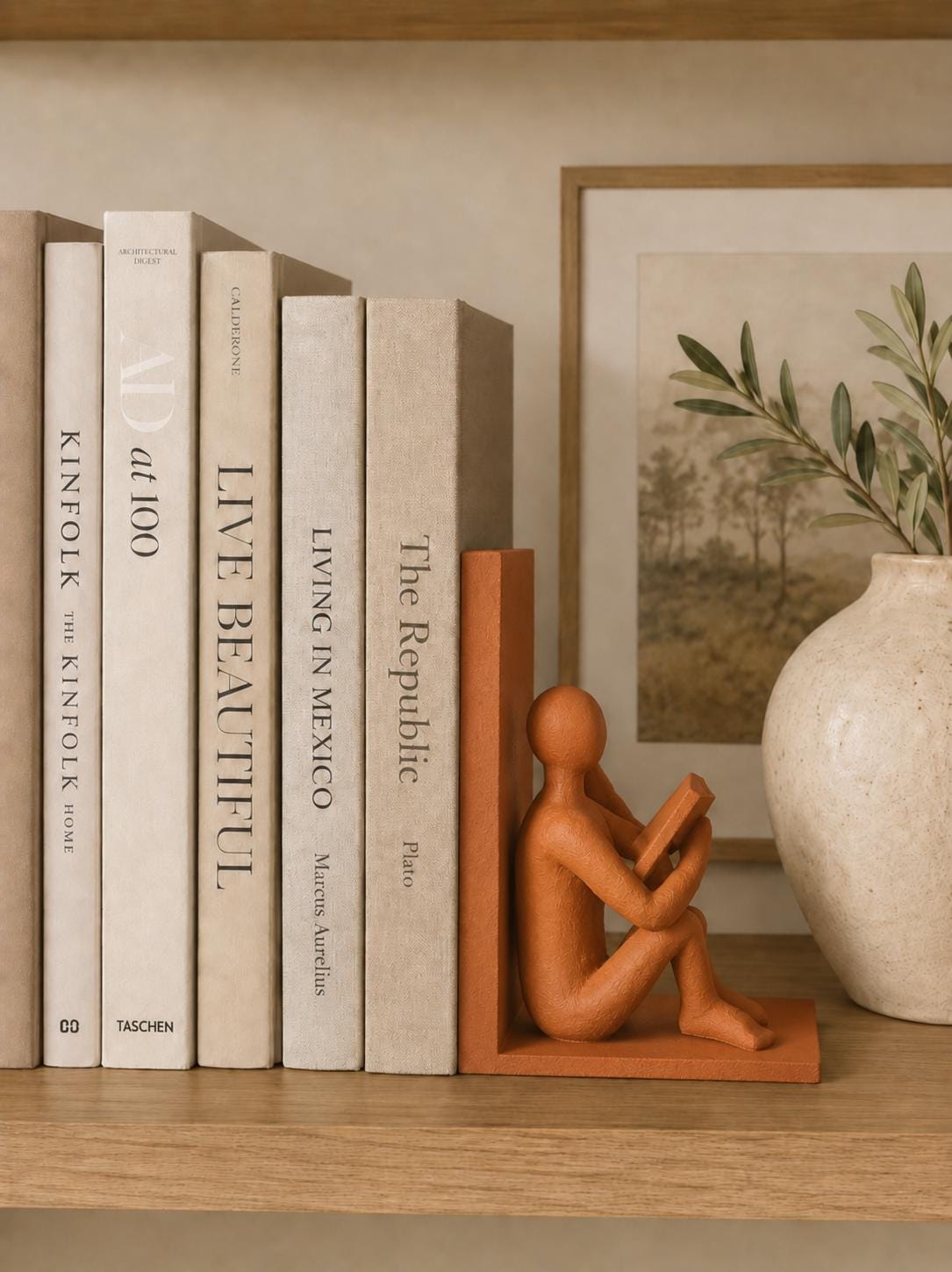 Bookend | Minimalist Bookshelf Decor | Modern Book Lover Gift | Sculptural Book Holder | Home Library Accent