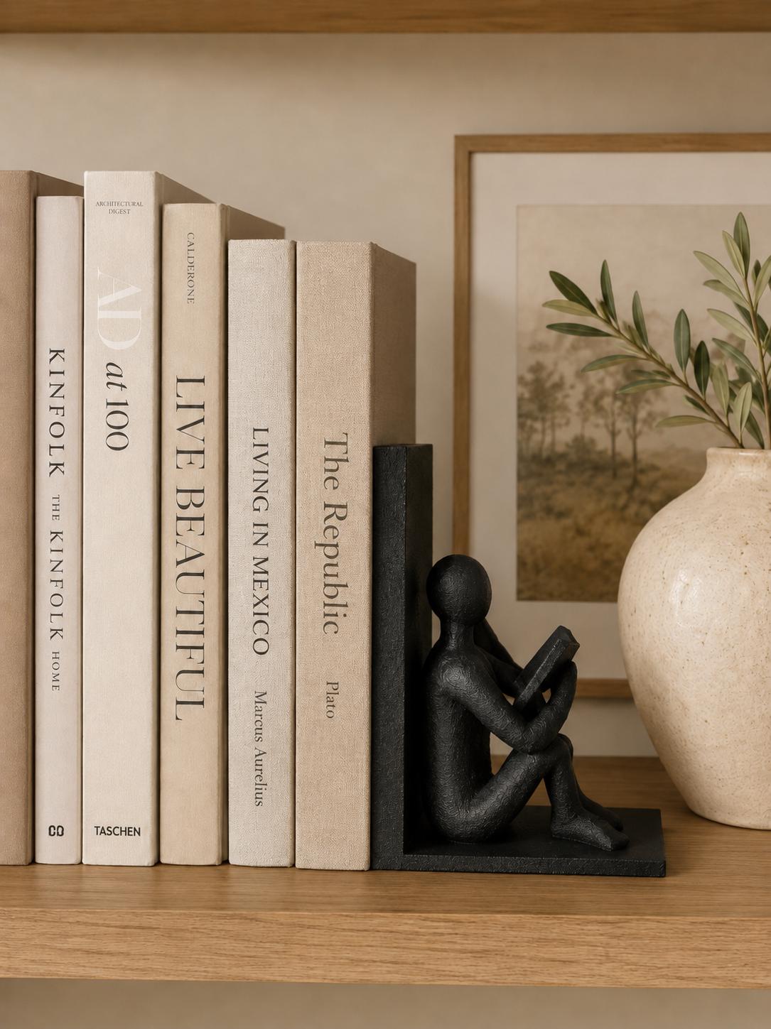 Bookend | Minimalist Bookshelf Decor | Modern Book Lover Gift | Sculptural Book Holder | Home Library Accent