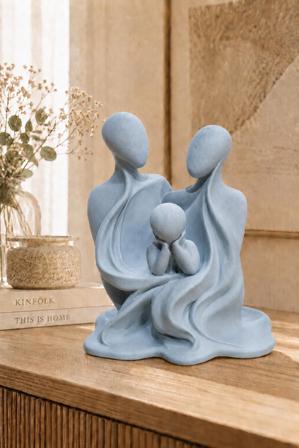 Family Statue Decor | Abstract Family Sculpture | Parent and Chill | Meaningful Gift | Shelf Styling