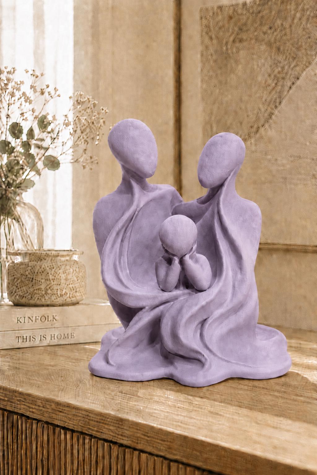Family Statue Decor | Abstract Family Sculpture | Parent and Chill | Meaningful Gift | Shelf Styling