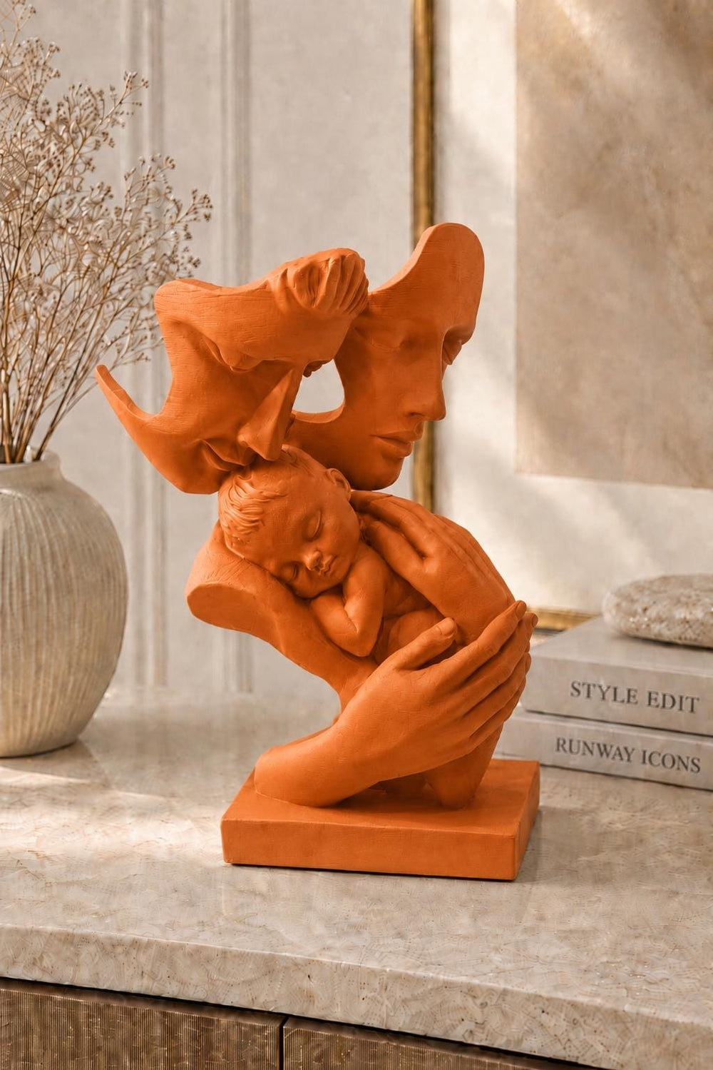 Mother and Baby Abstract Statue | Guardian Angel Sculpture | New Mum Gift | Family Statue