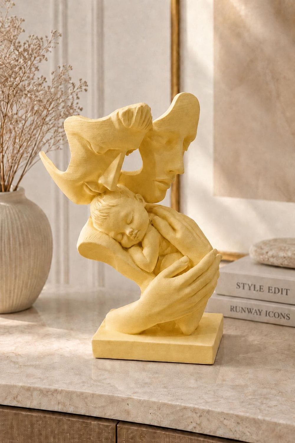 Mother and Baby Abstract Statue | Guardian Angel Sculpture | New Mum Gift | Family Statue
