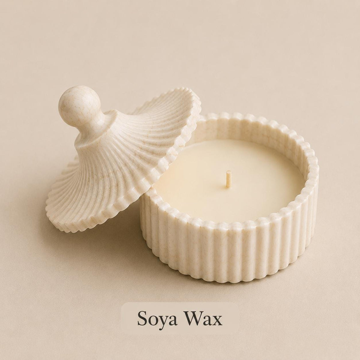 Beige Marble Jesmonite Set | Tray, Reed Diffuser, Candle & Abstract Statue | Minimalist Home Decor | Handmade