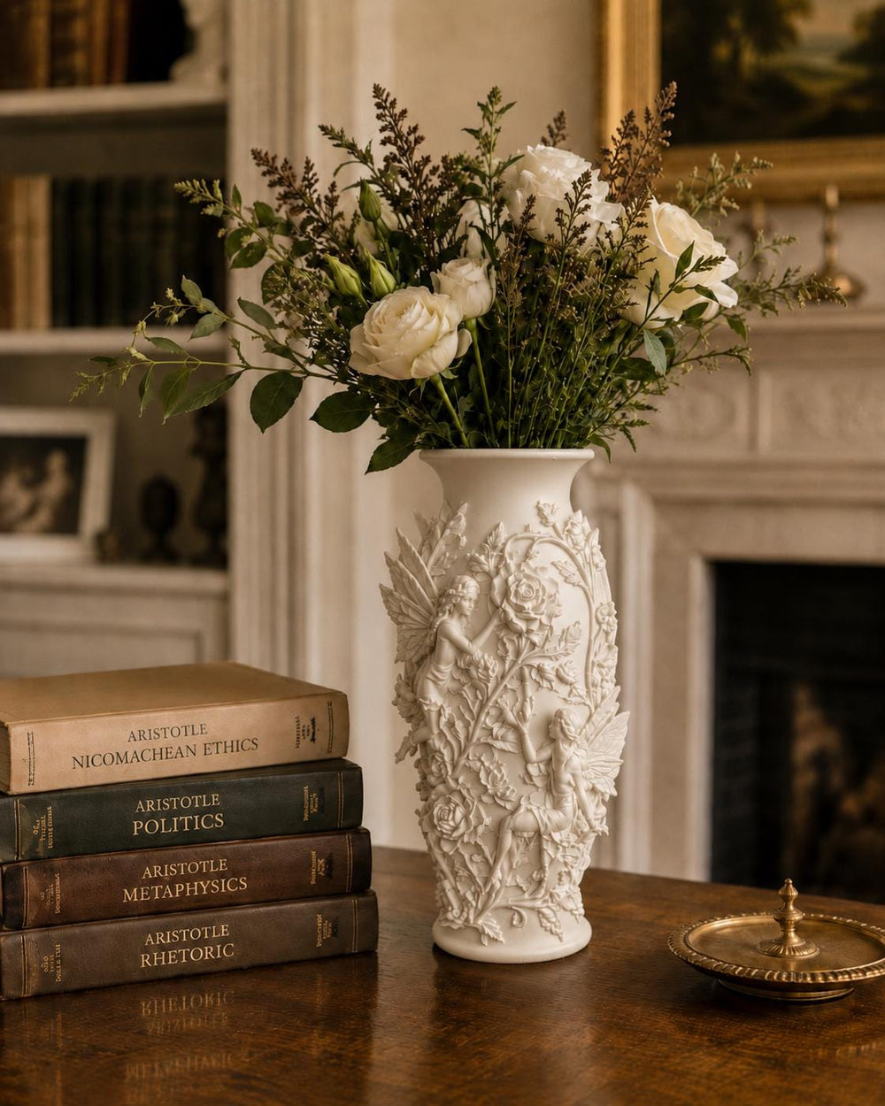 Angel Flower Vase | Neutral Summer Flower Arrangement | Roman Inspired | Romantic Home Decor Gift