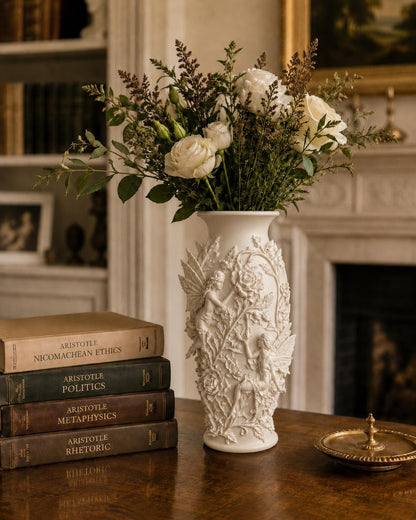 Angel Flower Vase | Neutral Summer Flower Arrangement | Roman Inspired | Romantic Home Decor Gift