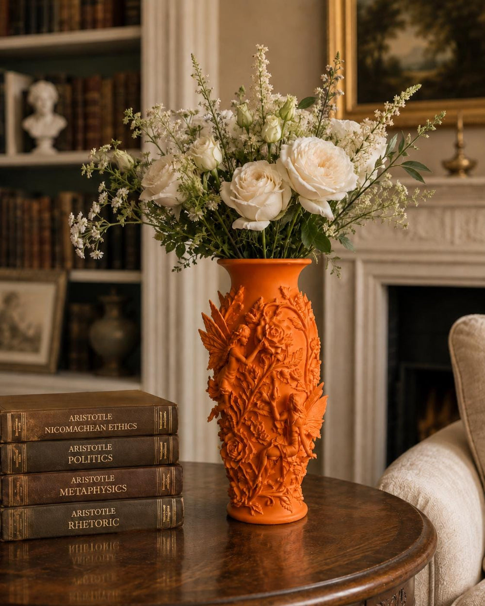 Angel Flower Vase | Neutral Summer Flower Arrangement | Roman Inspired | Romantic Home Decor Gift