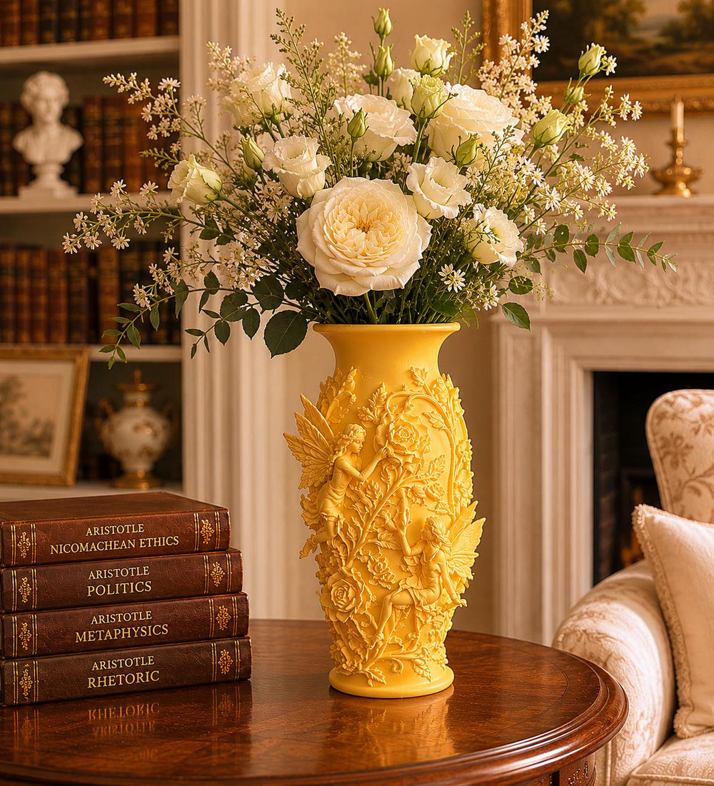 Angel Flower Vase | Neutral Summer Flower Arrangement | Roman Inspired | Romantic Home Decor Gift