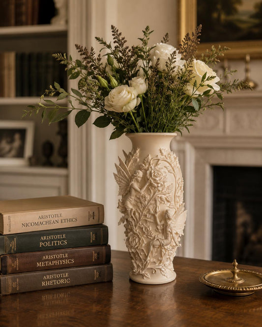 Angel Flower Vase | Neutral Summer Flower Arrangement | Roman Inspired | Romantic Home Decor Gift
