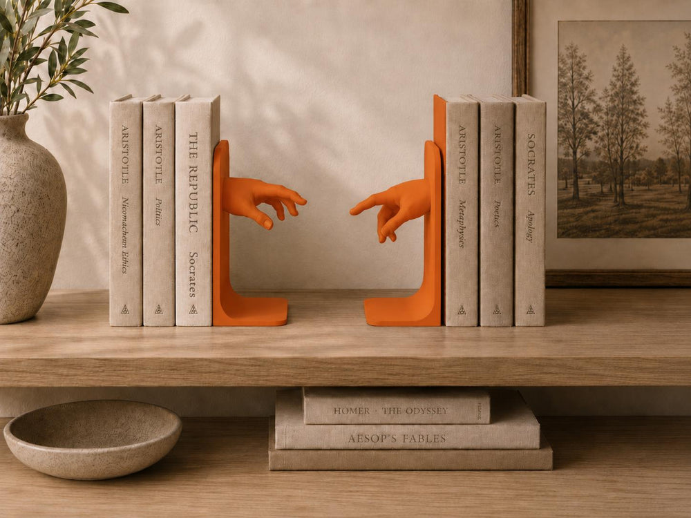 Bookends | Classical Hands Statue Decor | Minimalistic Book Holder | Art Lover Home Decor Gift