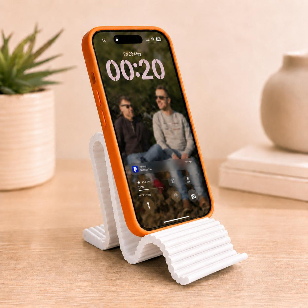 Phone Stand | Minimalist Desk Phone Holder | Modern Smartphone Stand for Office, Bedside or Nightstand