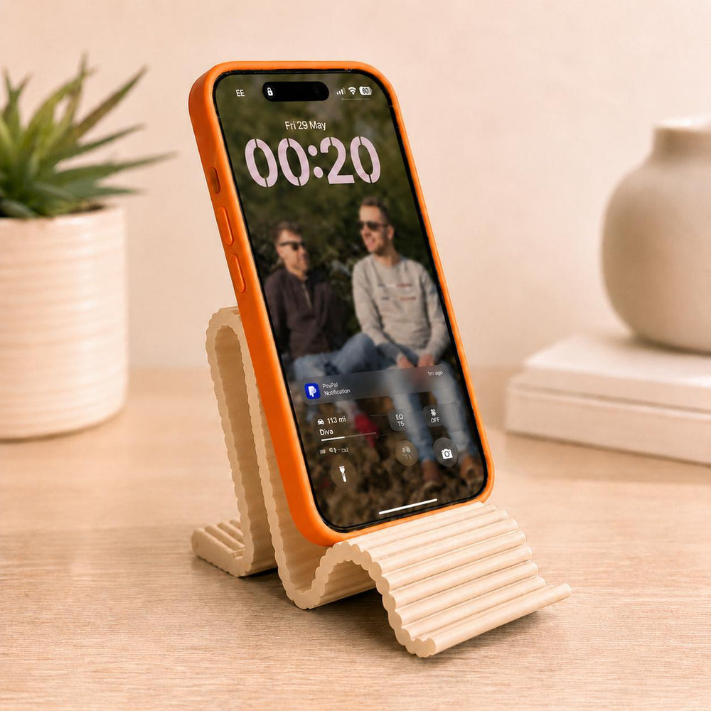 Phone Stand | Minimalist Desk Phone Holder | Modern Smartphone Stand for Office, Bedside or Nightstand