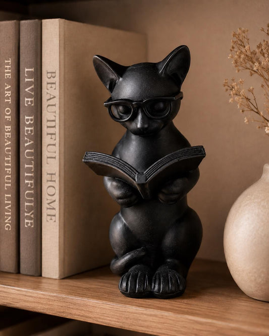 Book Lover Gift - Library Decor | Cat Lover Home Decor
