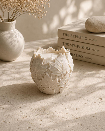 Maple Leaf Candle Holder | Botanical Candle | Neutral Home Decor | Housewarming Gift for Her