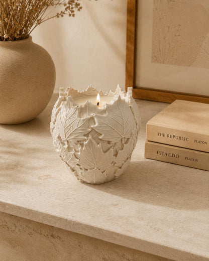 Maple Leaf Candle Holder | Botanical Candle | Neutral Home Decor | Housewarming Gift for Her