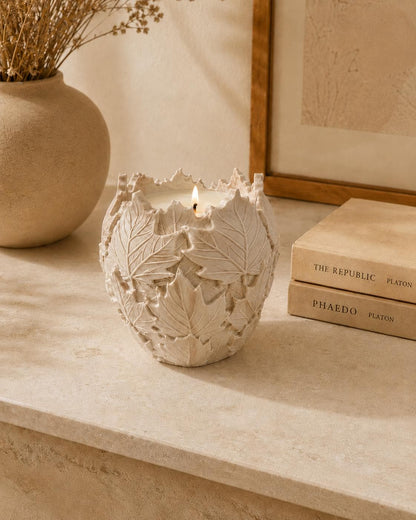 Maple Leaf Candle Holder | Botanical Candle | Neutral Home Decor | Housewarming Gift for Her