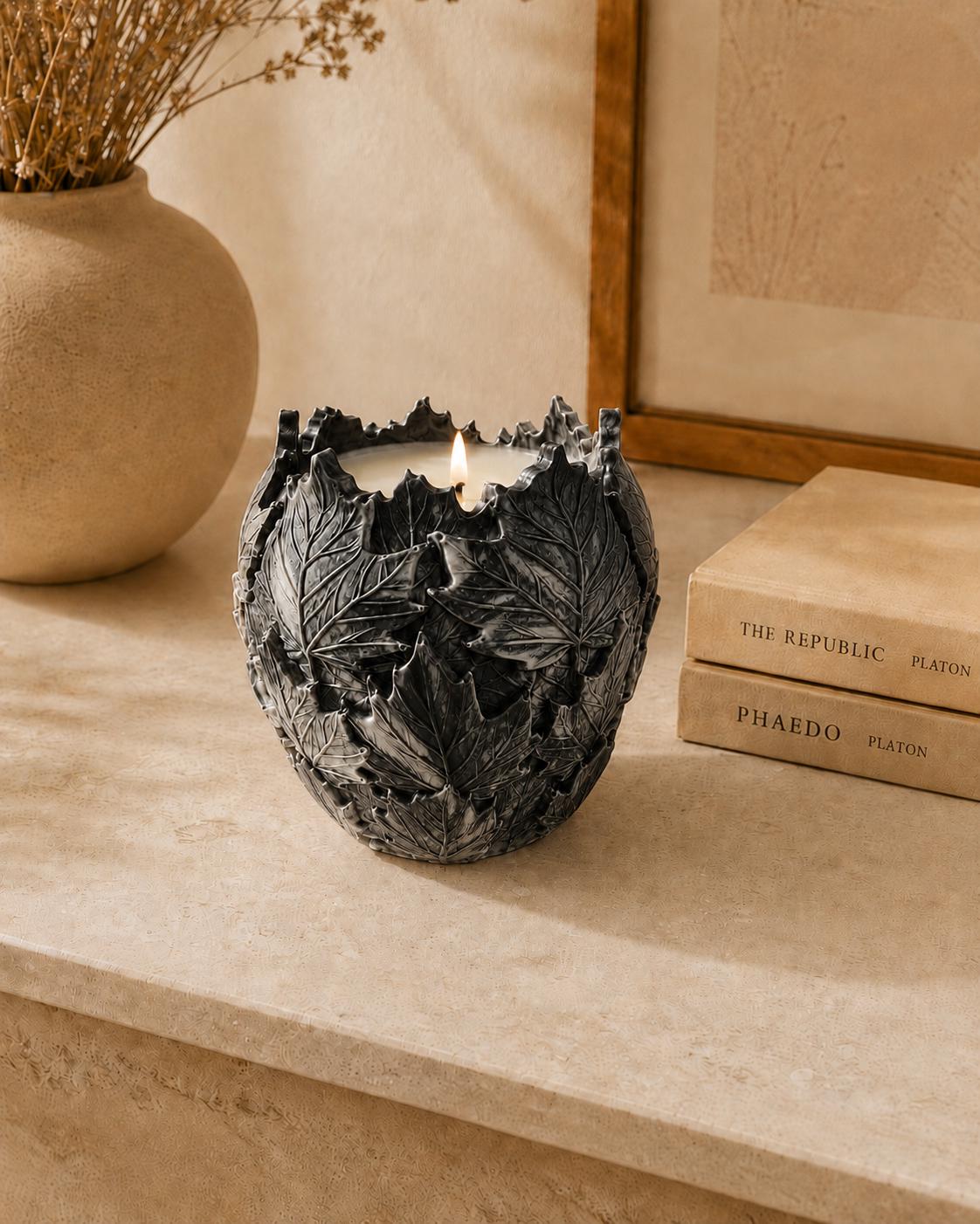 Maple Leaf Candle Holder | Botanical Candle | Neutral Home Decor | Housewarming Gift for Her