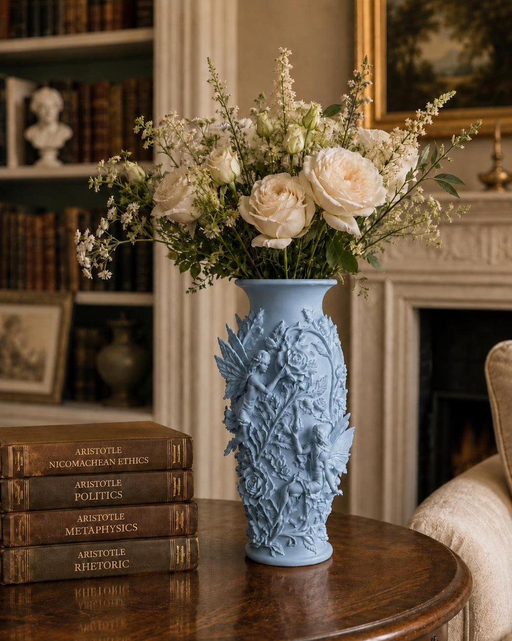 Angel Flower Vase | Neutral Summer Flower Arrangement | Roman Inspired | Romantic Home Decor Gift