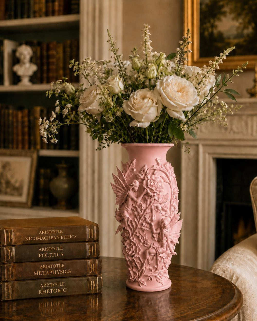 Angel Flower Vase | Neutral Summer Flower Arrangement | Roman Inspired | Romantic Home Decor Gift