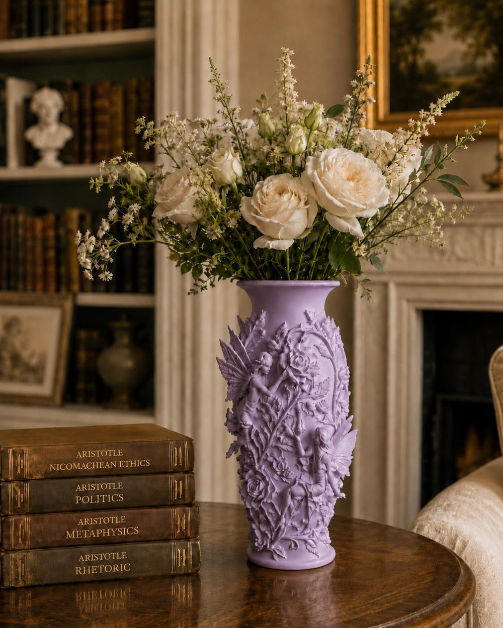 Angel Flower Vase | Neutral Summer Flower Arrangement | Roman Inspired | Romantic Home Decor Gift