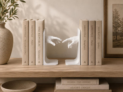 Bookends | Classical Hands Statue Decor | Minimalistic Book Holder | Art Lover Home Decor Gift
