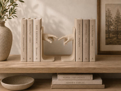 Bookends | Classical Hands Statue Decor | Minimalistic Book Holder | Art Lover Home Decor Gift