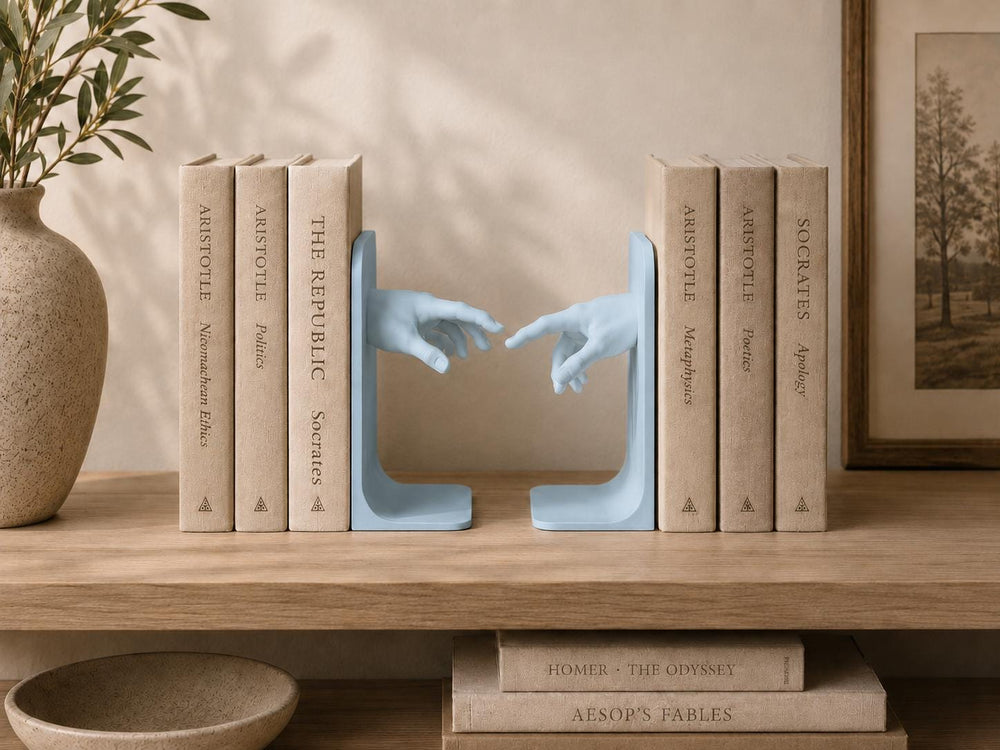 Bookends | Classical Hands Statue Decor | Minimalistic Book Holder | Art Lover Home Decor Gift