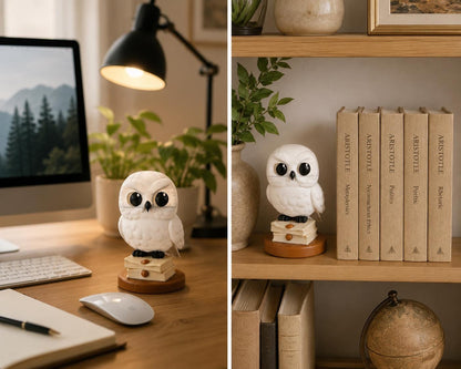Owl on Books Statue | Book Lover Shelf Decor | Library Gift for Book Lovers