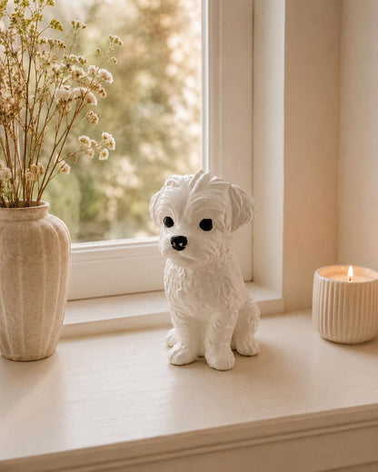 Dog Statue | Puppy Home Decor | Dog Lover Gift | Neutral Shelf Decor