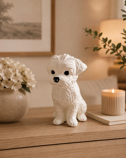 Dog Statue | Puppy Home Decor | Dog Lover Gift | Neutral Shelf Decor