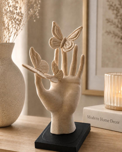 Butterfly Hand Statue | Home Decor Butterfly Sculpture | Unique Table Centrepiece | Housewarming Gift