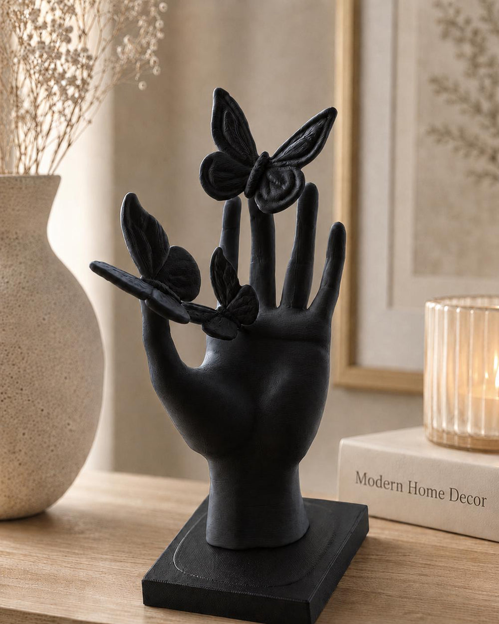 Butterfly Hand Statue | Home Decor Butterfly Sculpture | Unique Table Centrepiece | Housewarming Gift