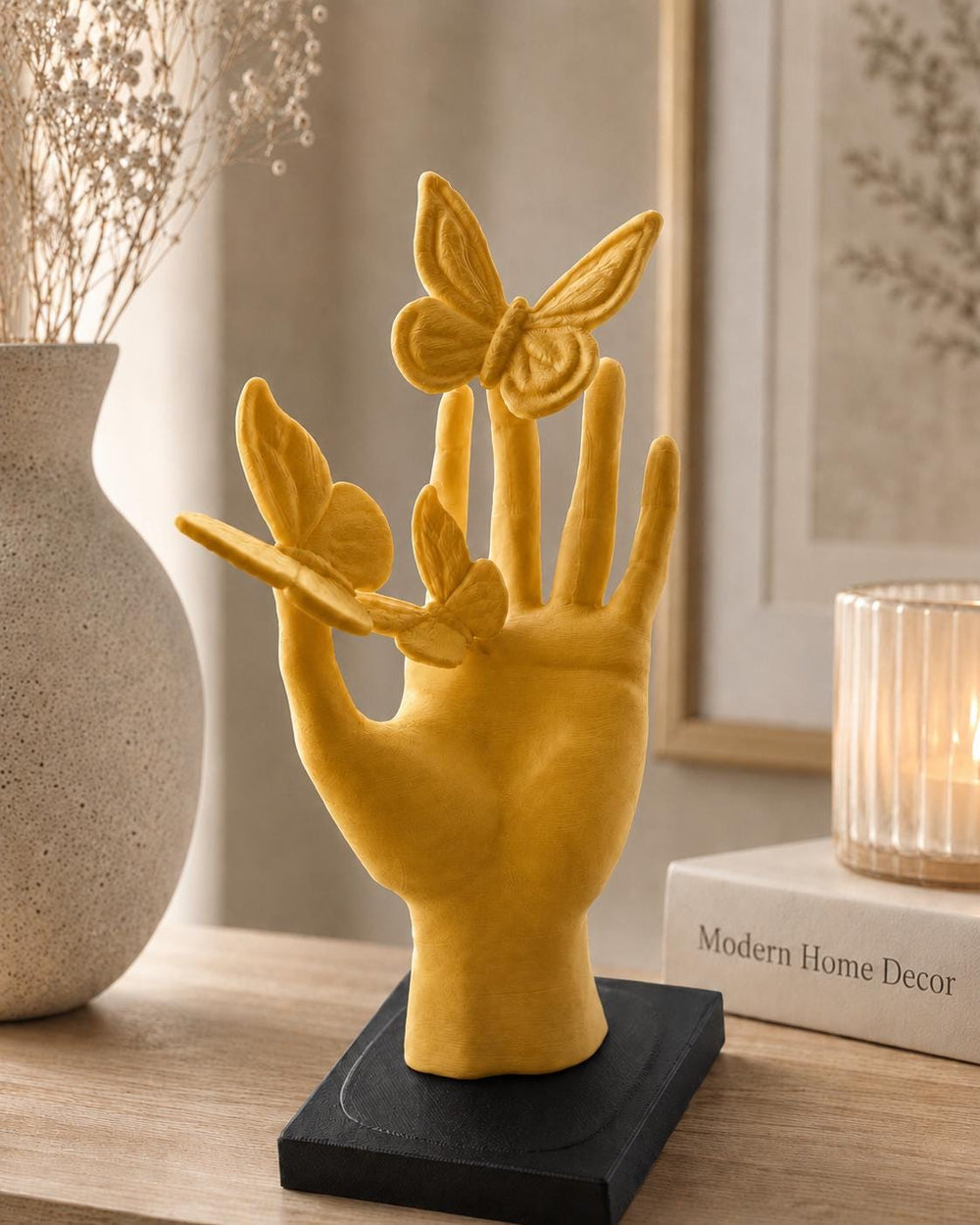 Butterfly Hand Statue | Home Decor Butterfly Sculpture | Unique Table Centrepiece | Housewarming Gift