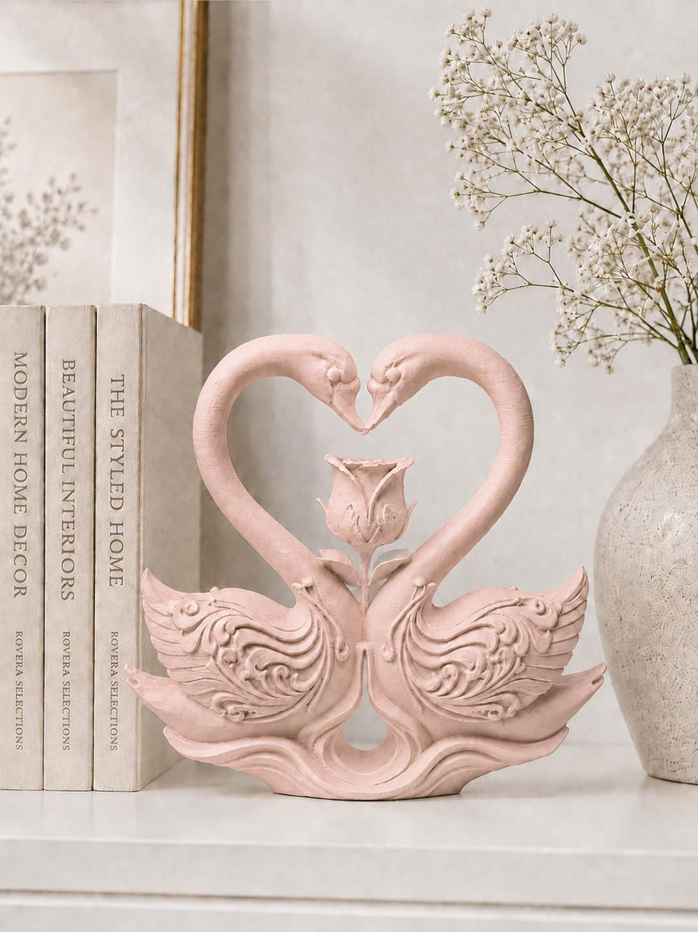 Swan Love Statue | Romantic Swan Figurine | Elegant Home Decor | Wedding Gift | Shelf & Table Ornament
