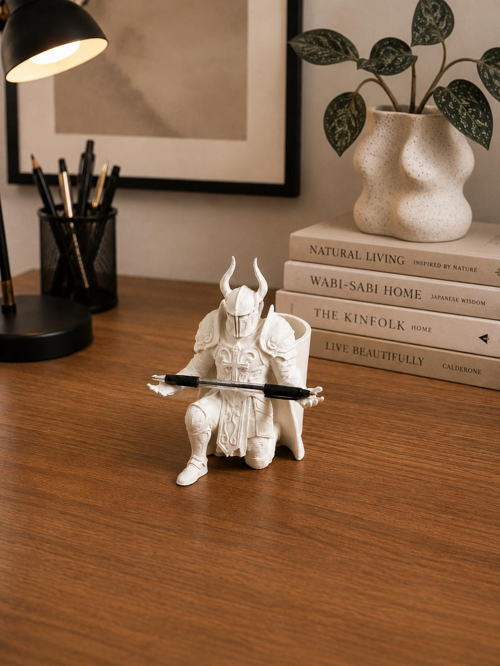 Pen Holder | Knight Desk Organiser | Warrior Pen Stand | Unique Office Decor Gift