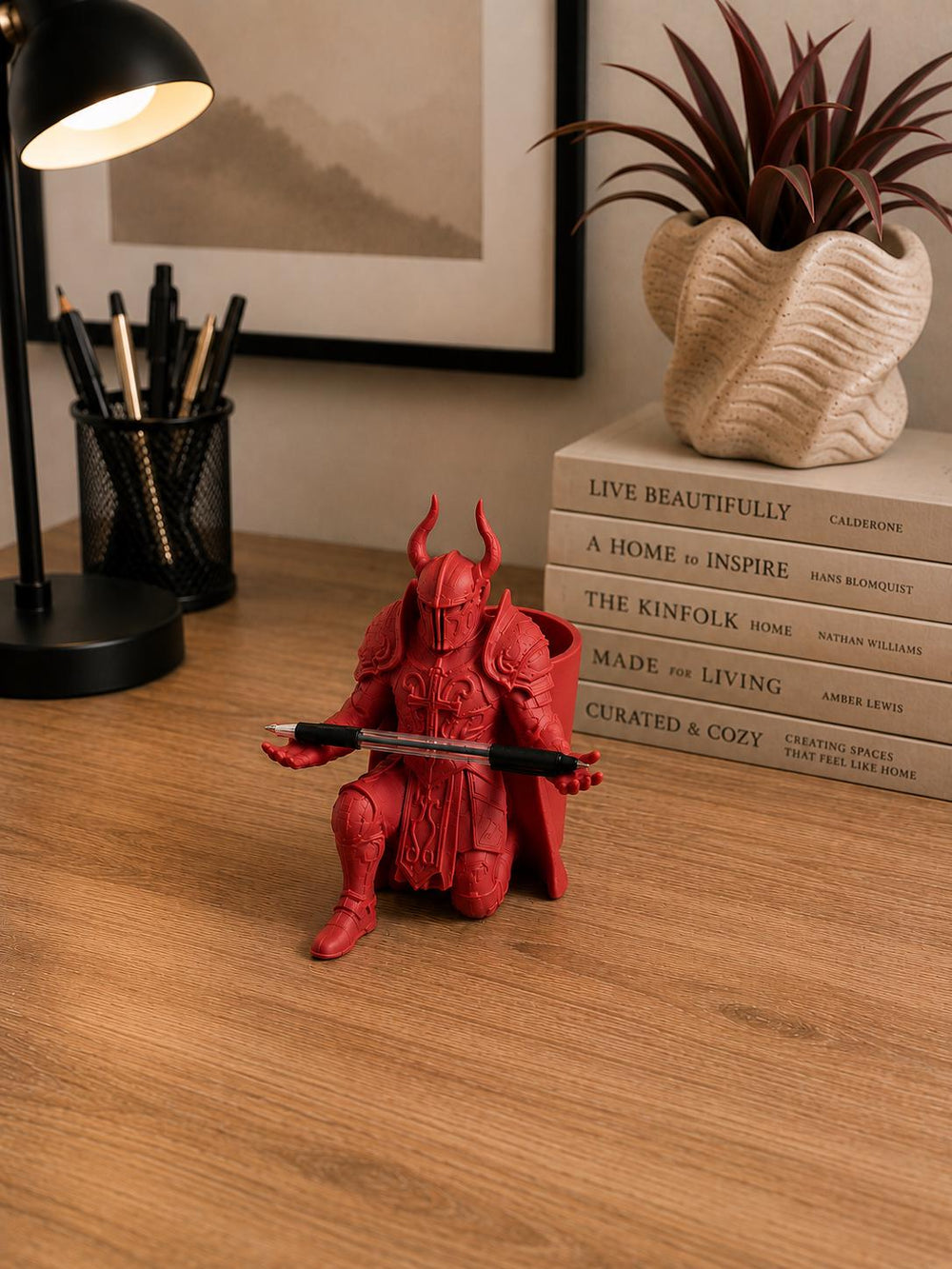 Pen Holder | Knight Desk Organiser | Warrior Pen Stand | Unique Office Decor Gift