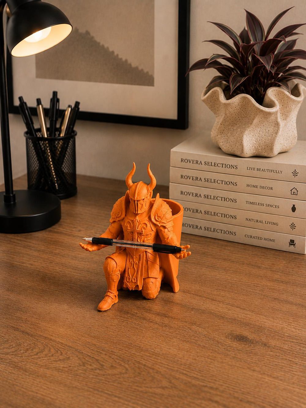 Pen Holder | Knight Desk Organiser | Warrior Pen Stand | Unique Office Decor Gift