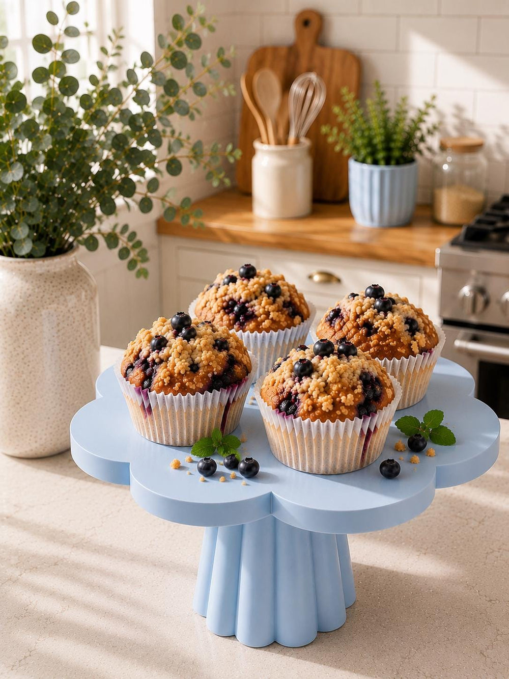 Flower Cake Stand | Decorative Dessert Display | Table Centrepiece | Housewarming Gift
