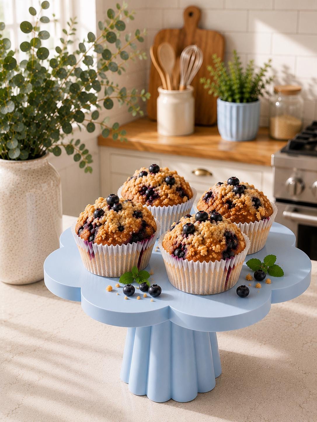 Flower Cake Stand | Decorative Dessert Display | Table Centrepiece | Housewarming Gift