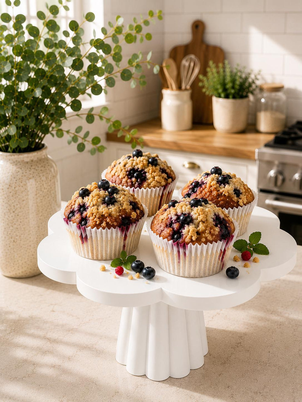 Flower Cake Stand | Decorative Dessert Display | Table Centrepiece | Housewarming Gift