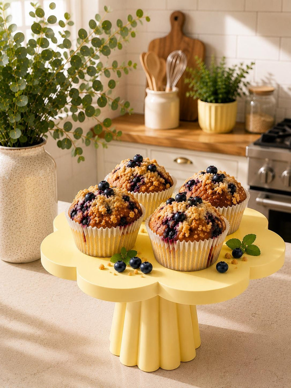 Flower Cake Stand | Decorative Dessert Display | Table Centrepiece | Housewarming Gift