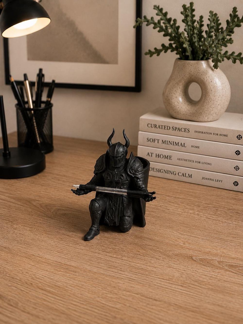 Pen Holder | Knight Desk Organiser | Warrior Pen Stand | Unique Office Decor Gift