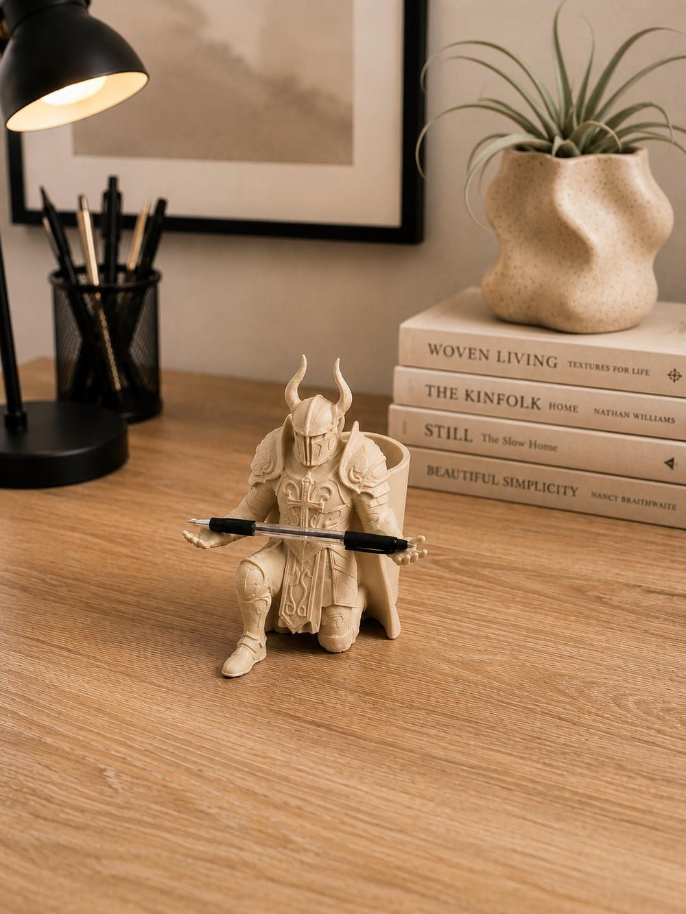 Pen Holder | Knight Desk Organiser | Warrior Pen Stand | Unique Office Decor Gift