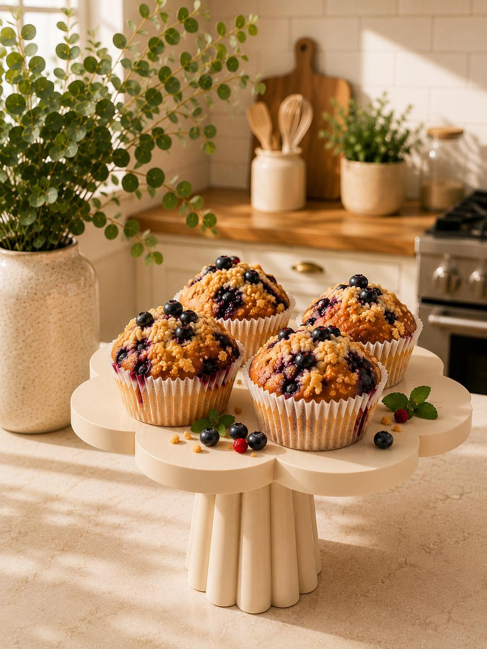 Flower Cake Stand | Decorative Dessert Display | Table Centrepiece | Housewarming Gift