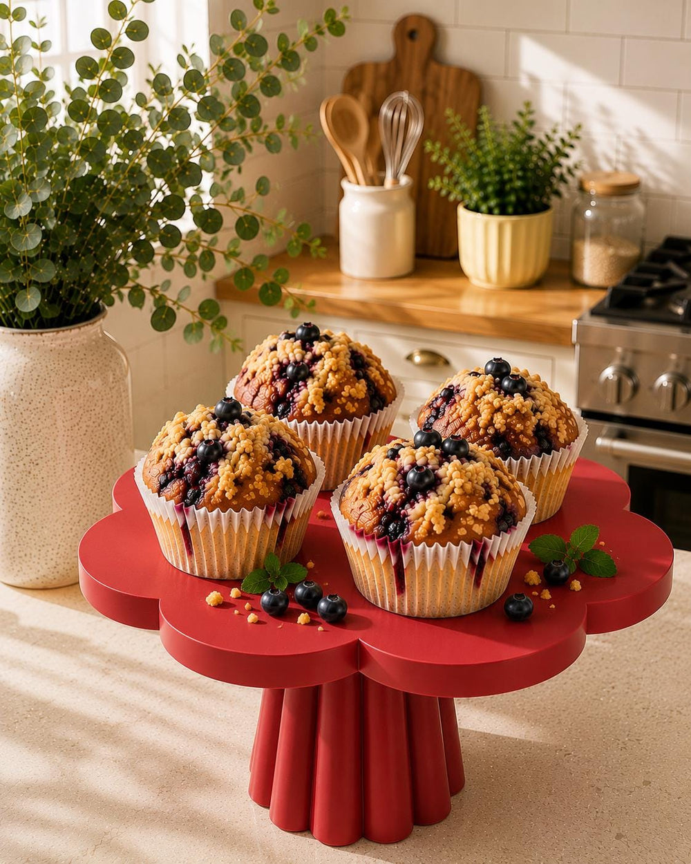 Flower Cake Stand | Decorative Dessert Display | Table Centrepiece | Housewarming Gift