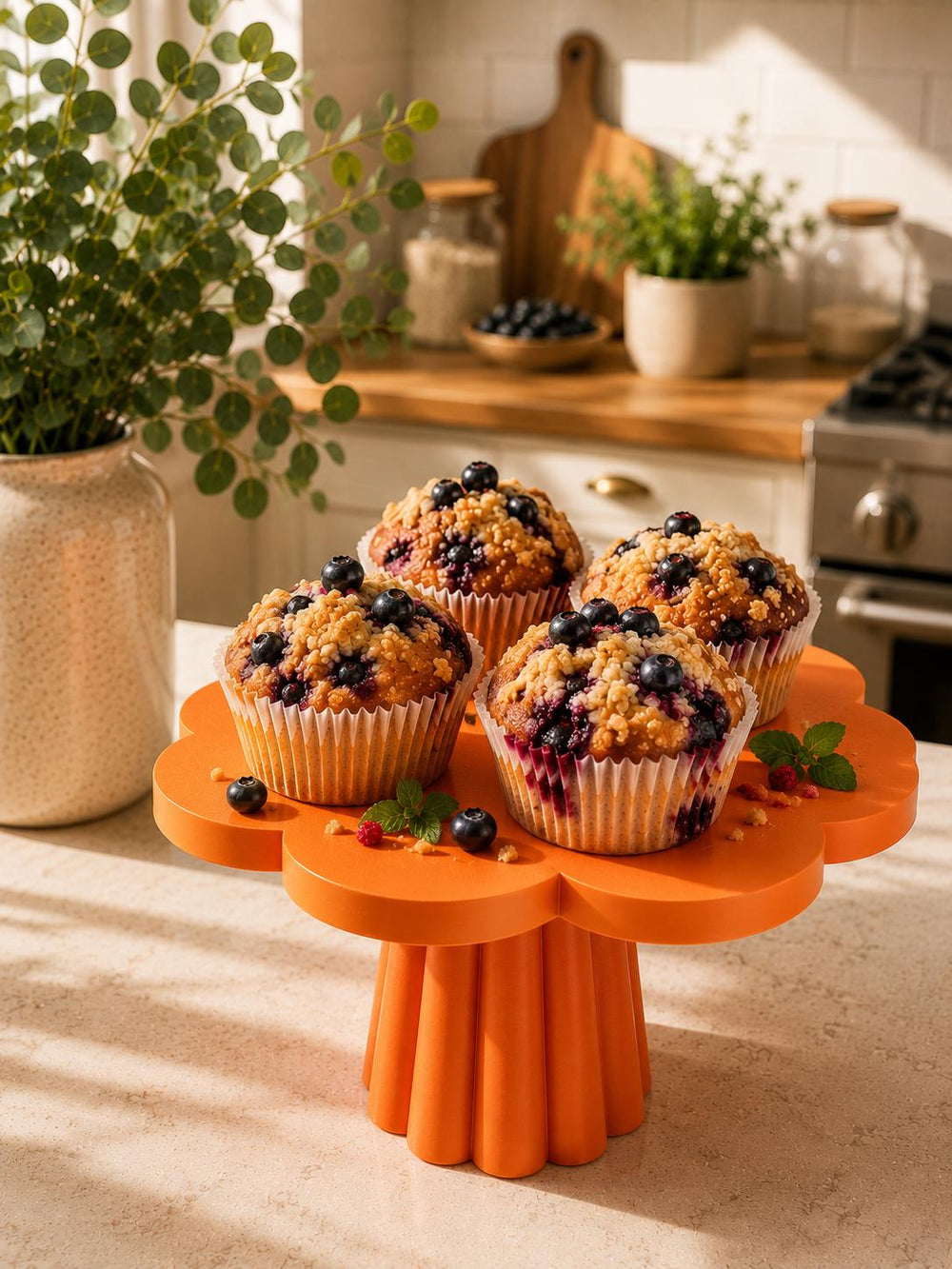 Flower Cake Stand | Decorative Dessert Display | Table Centrepiece | Housewarming Gift