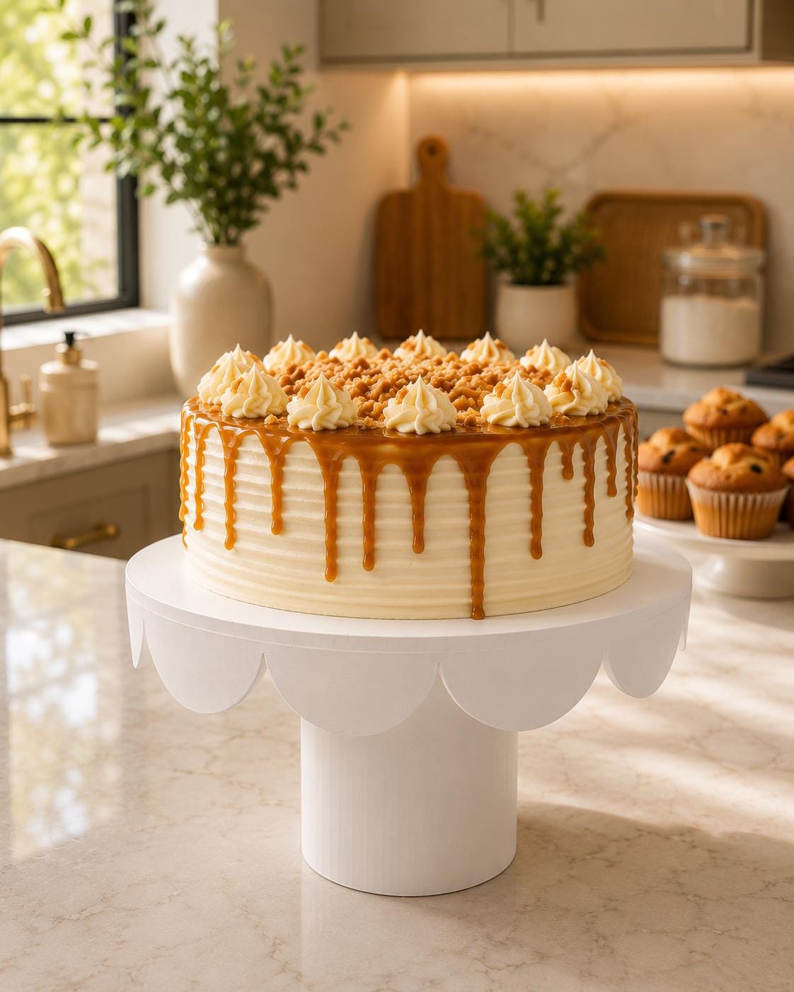 Cake Stand Pedestal | Elegant Dessert Display for Cakes, Cupcakes and Parties | Wedding & Birthday Table Decor