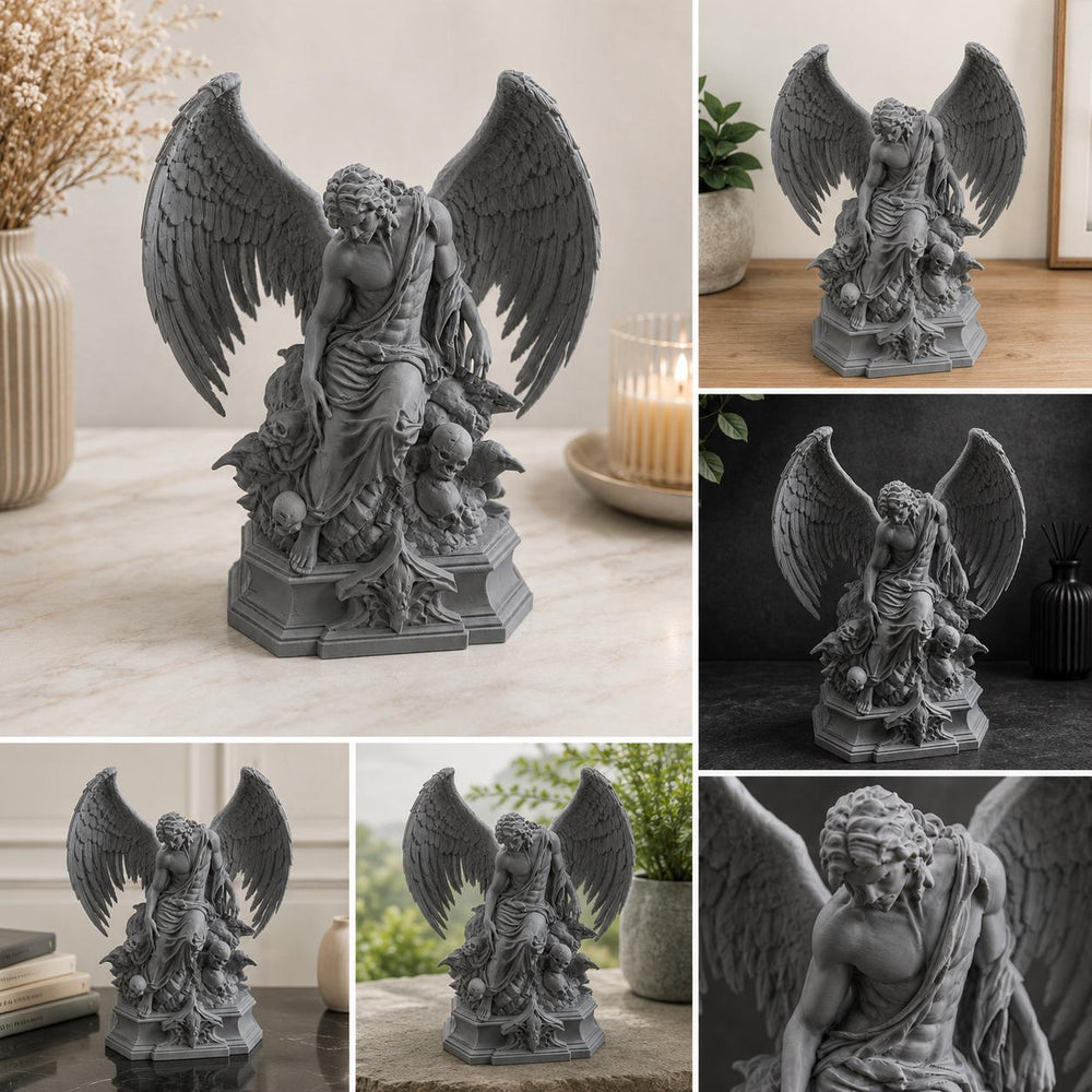 Dark Angel Statue | Fallen Angel Sculpture | Halloween Home Decor | Gothic Figurine