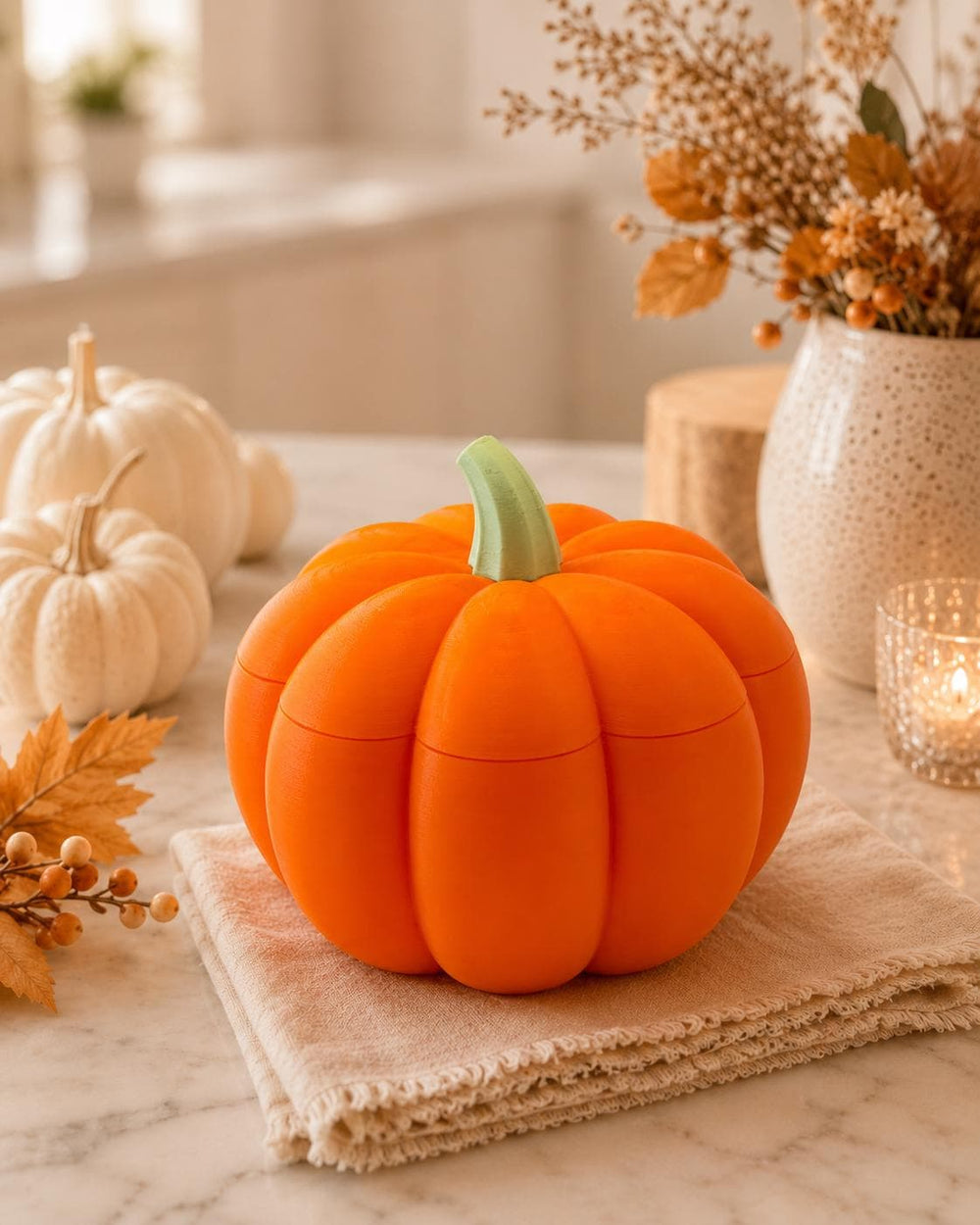 Halloween Storage Box | Autumn Home Decor | Candy Bowl | Pumpkin Shaped Trinket Box with Lid
