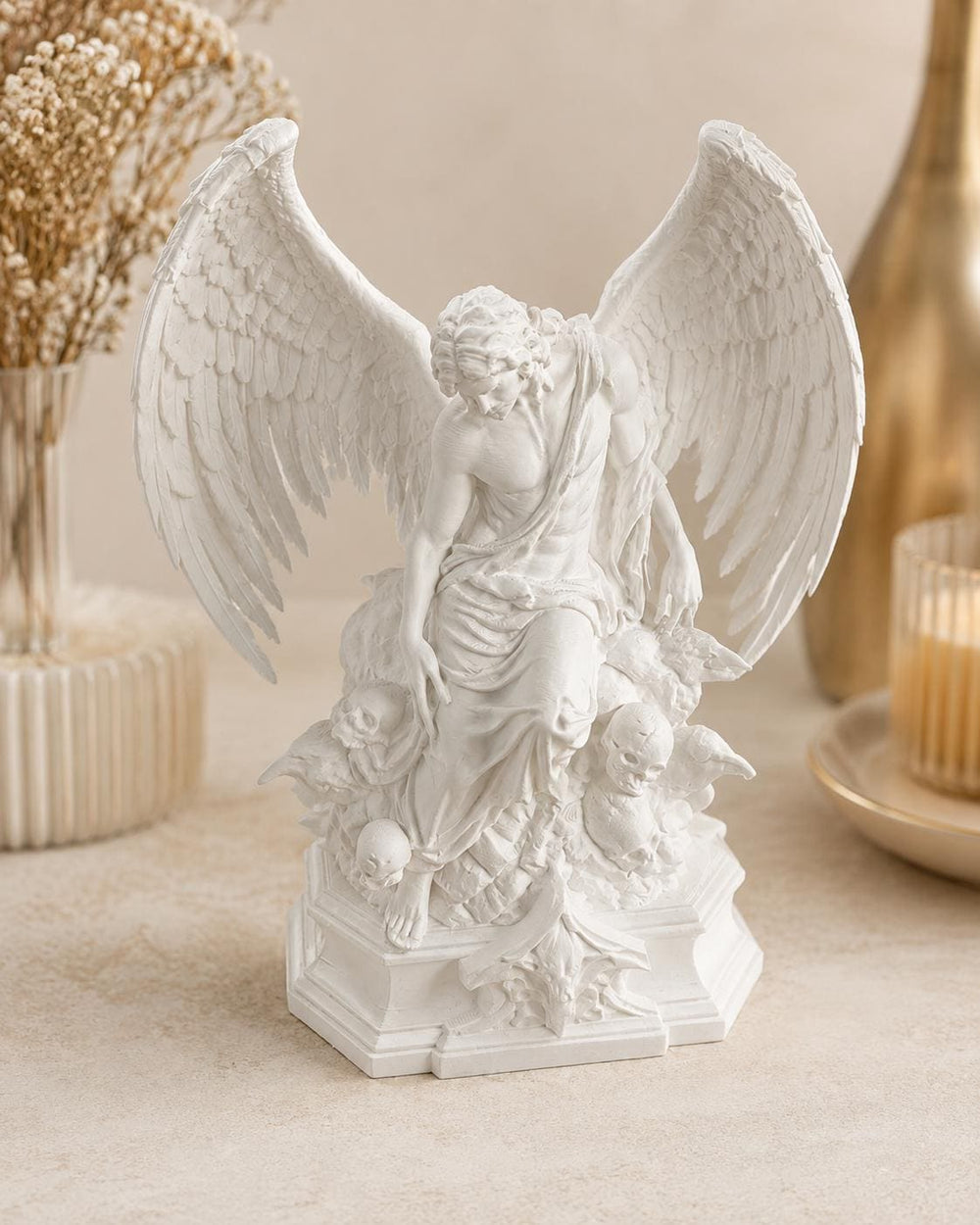 Dark Angel Statue | Fallen Angel Sculpture | Halloween Home Decor | Gothic Figurine